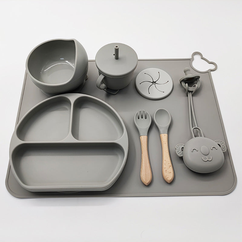 Set de Vajilla Infantil de Silicona – Antideslizante, Resistente y Seguro para Bebés