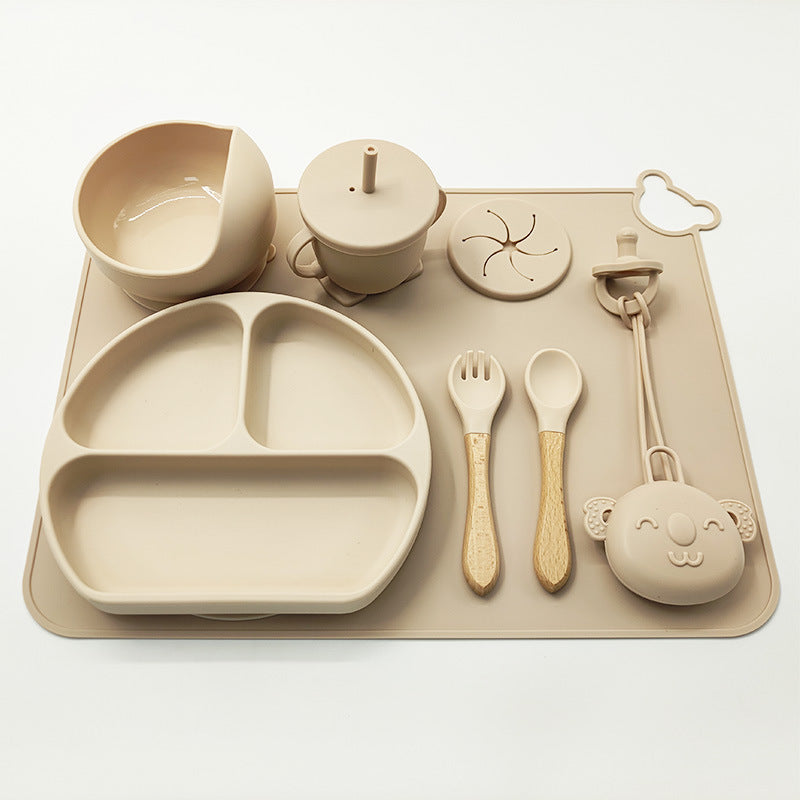 Set de Vajilla Infantil de Silicona – Antideslizante, Resistente y Seguro para Bebés