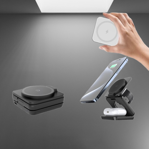 Cargador Inalámbrico 3 en 1 para Apple – iPhone, Apple Watch y AirPods | Carga Rápida Magnética
