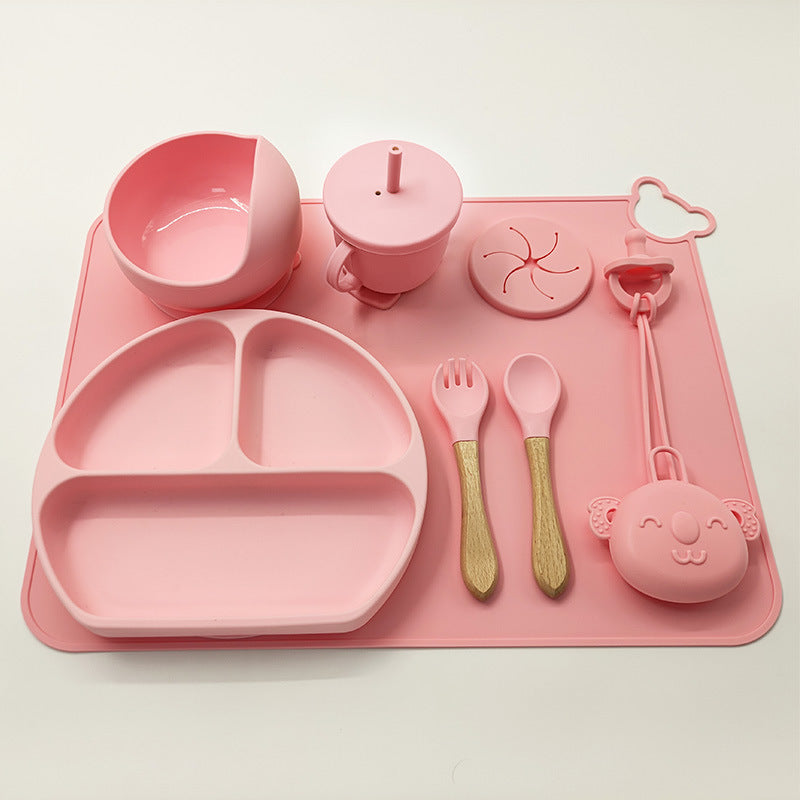 Set de Vajilla Infantil de Silicona – Antideslizante, Resistente y Seguro para Bebés
