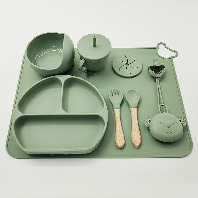 Set de Vajilla Infantil de Silicona – Antideslizante, Resistente y Seguro para Bebés