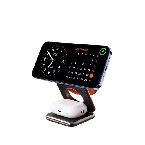 Cargador Inalámbrico 3 en 1 para Apple – iPhone, Apple Watch y AirPods | Carga Rápida Magnética