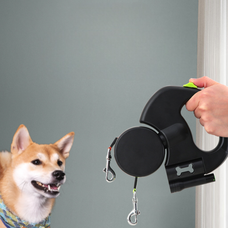 Correa Retráctil para Perros con Linterna – Doble Extremo Automático
