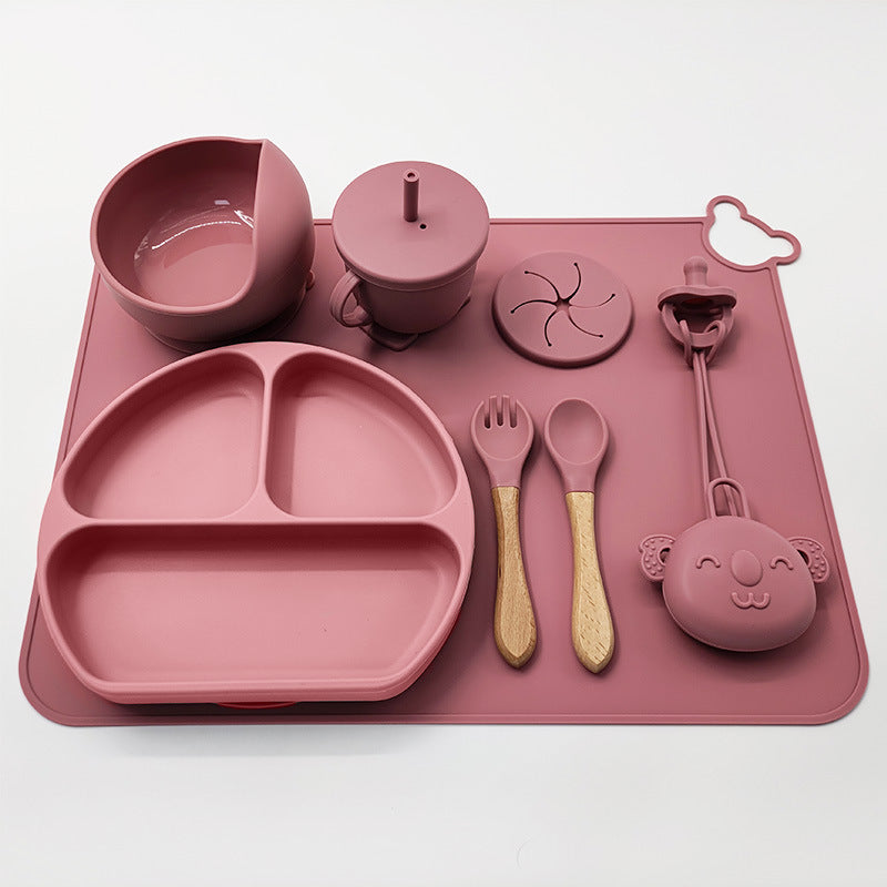 Set de Vajilla Infantil de Silicona – Antideslizante, Resistente y Seguro para Bebés