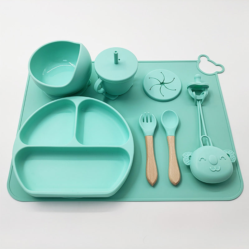 Set de Vajilla Infantil de Silicona – Antideslizante, Resistente y Seguro para Bebés