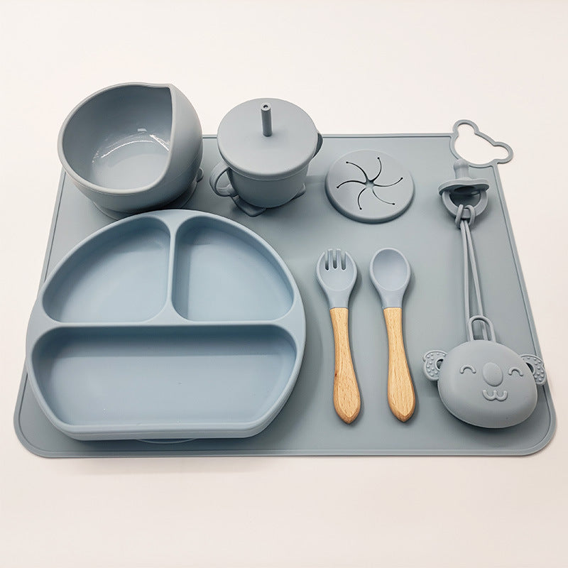 Set de Vajilla Infantil de Silicona – Antideslizante, Resistente y Seguro para Bebés