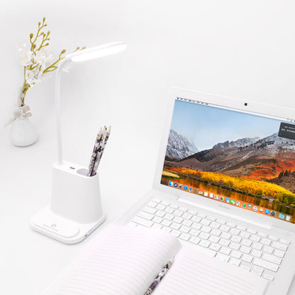Lámpara de Escritorio LED Multifunción – Recarga tu celular y Portalápices