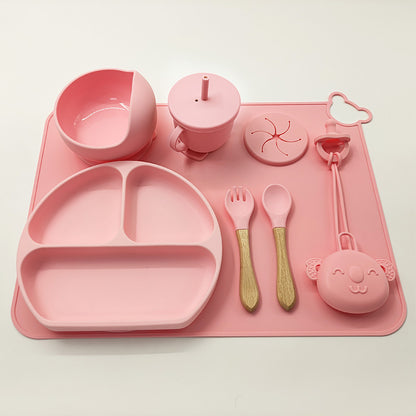 Set de Vajilla Infantil de Silicona – Antideslizante, Resistente y Seguro para Bebés