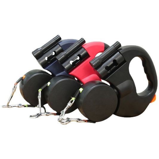 Correa Retráctil para Perros con Linterna – Doble Extremo Automático