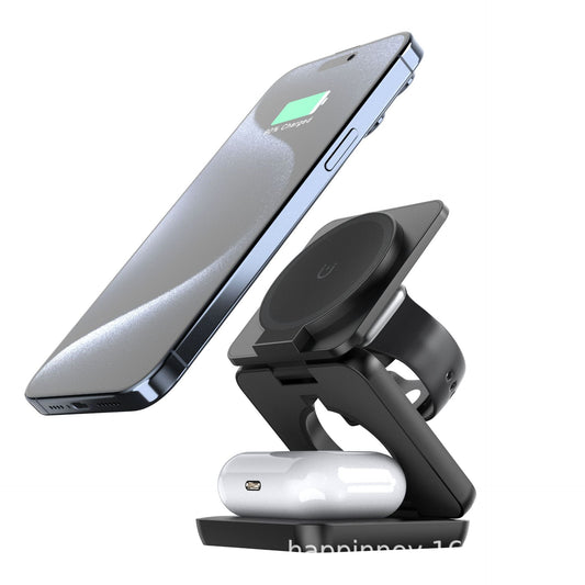 Cargador Inalámbrico 3 en 1 para Apple – iPhone, Apple Watch y AirPods | Carga Rápida Magnética